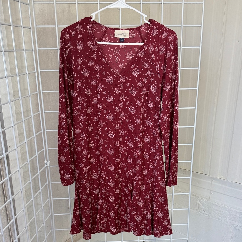 Universal Thread Burgundy Floral Dress SZ XS NWOT